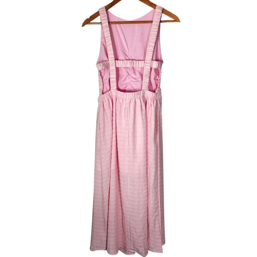 Fsl Apparel Pink NWT Open Back Pocket Dress Long Size Small